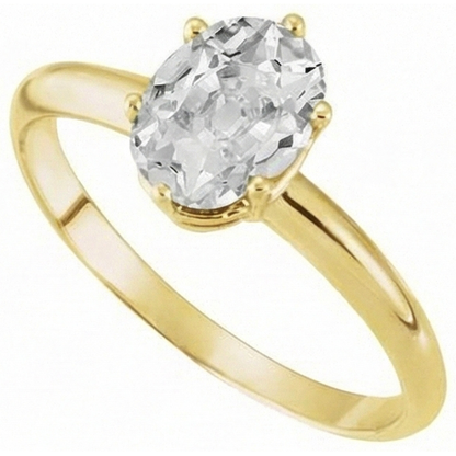 Oval Cut Solitaire Engagement Ring 4 Carats Yellow Gold Earth Mined Natural Real Diamond ( Not Lab Grown )