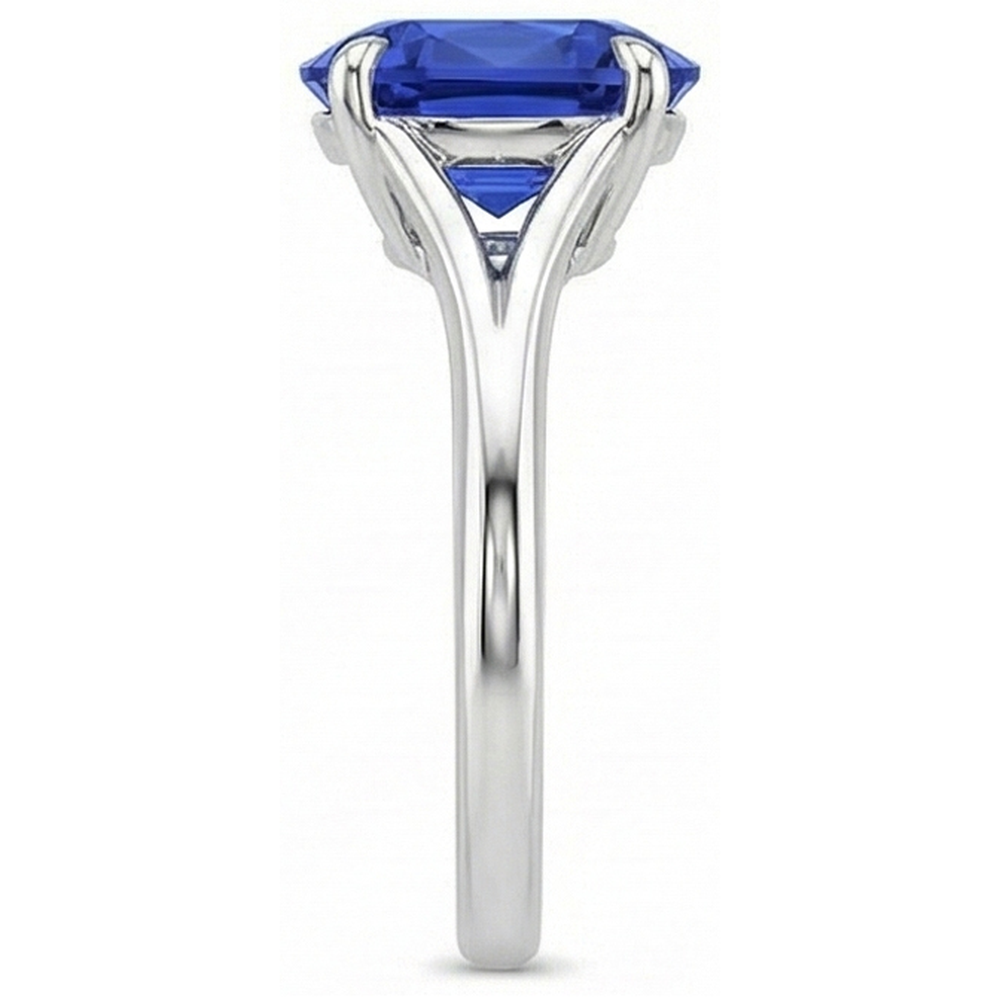Natural Real ( Not Lab Grown )  Oval Cut Solitaire Sapphire Engagement Ring