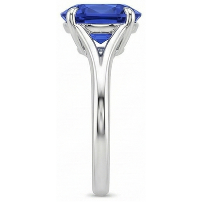 Natural Real ( Not Lab Grown )  Oval Cut Solitaire Sapphire Engagement Ring