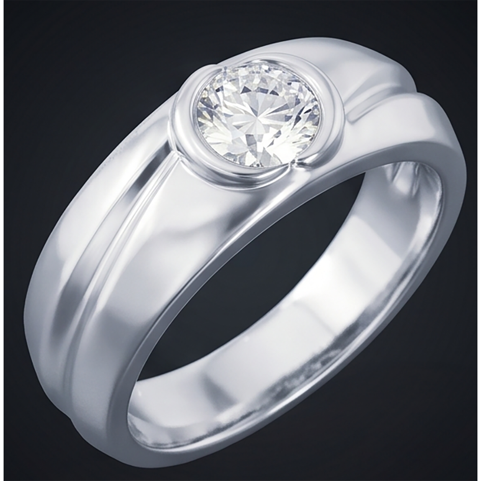 Oval Diamond Ring Mens Jewelry Bezel