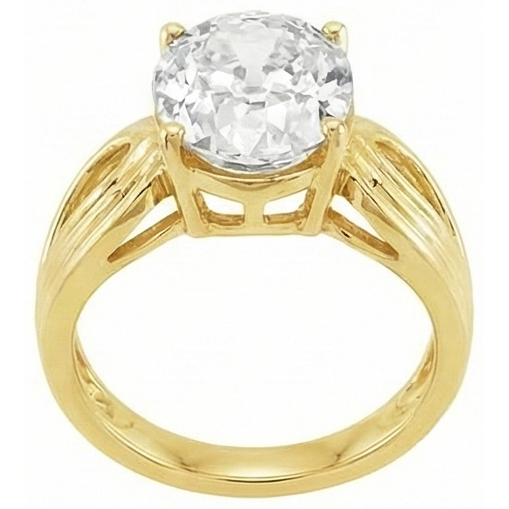 Oval Earth Mined Natural Real Diamond ( Not Lab Grown ) Old Cut Ring 5 Carats Yellow Gold