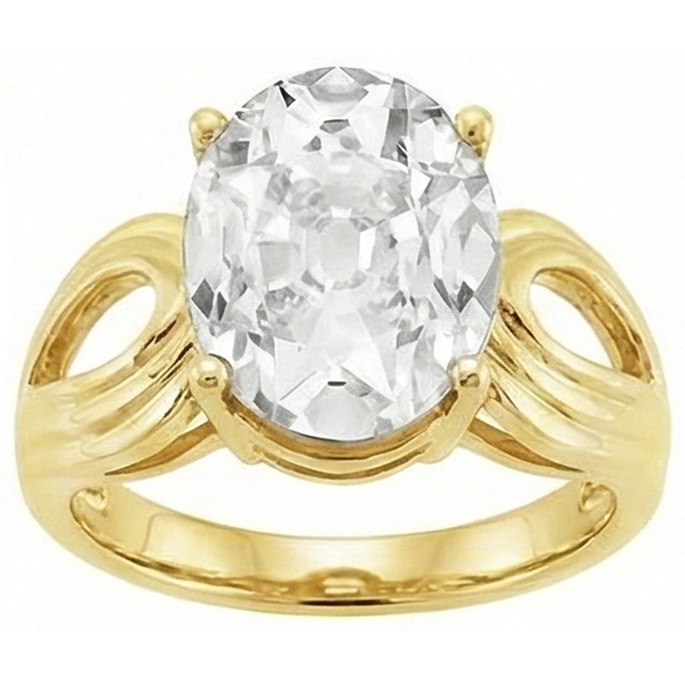 Oval Earth Mined Natural Real Diamond ( Not Lab Grown ) Old Cut Ring 5 Carats Yellow Gold