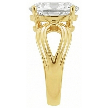 Oval Earth Mined Natural Real Diamond ( Not Lab Grown ) Old Cut Ring 5 Carats Yellow Gold