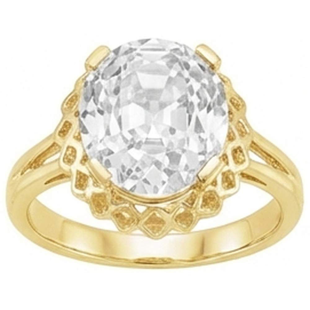 Oval Genuine Natural Real Diamond ( Not Lab Grown ) Old Miner Prong Set Ring 5 Carats Yellow Gold 14K
