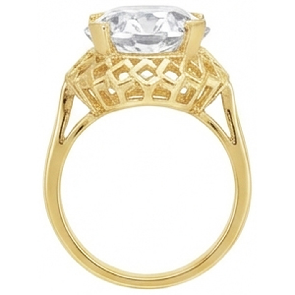 Oval Genuine Natural Real Diamond ( Not Lab Grown ) Old Miner Prong Set Ring 5 Carats Yellow Gold 14K