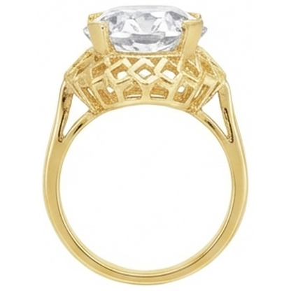 Oval Genuine Natural Real Diamond ( Not Lab Grown ) Old Miner Prong Set Ring 5 Carats Yellow Gold 14K