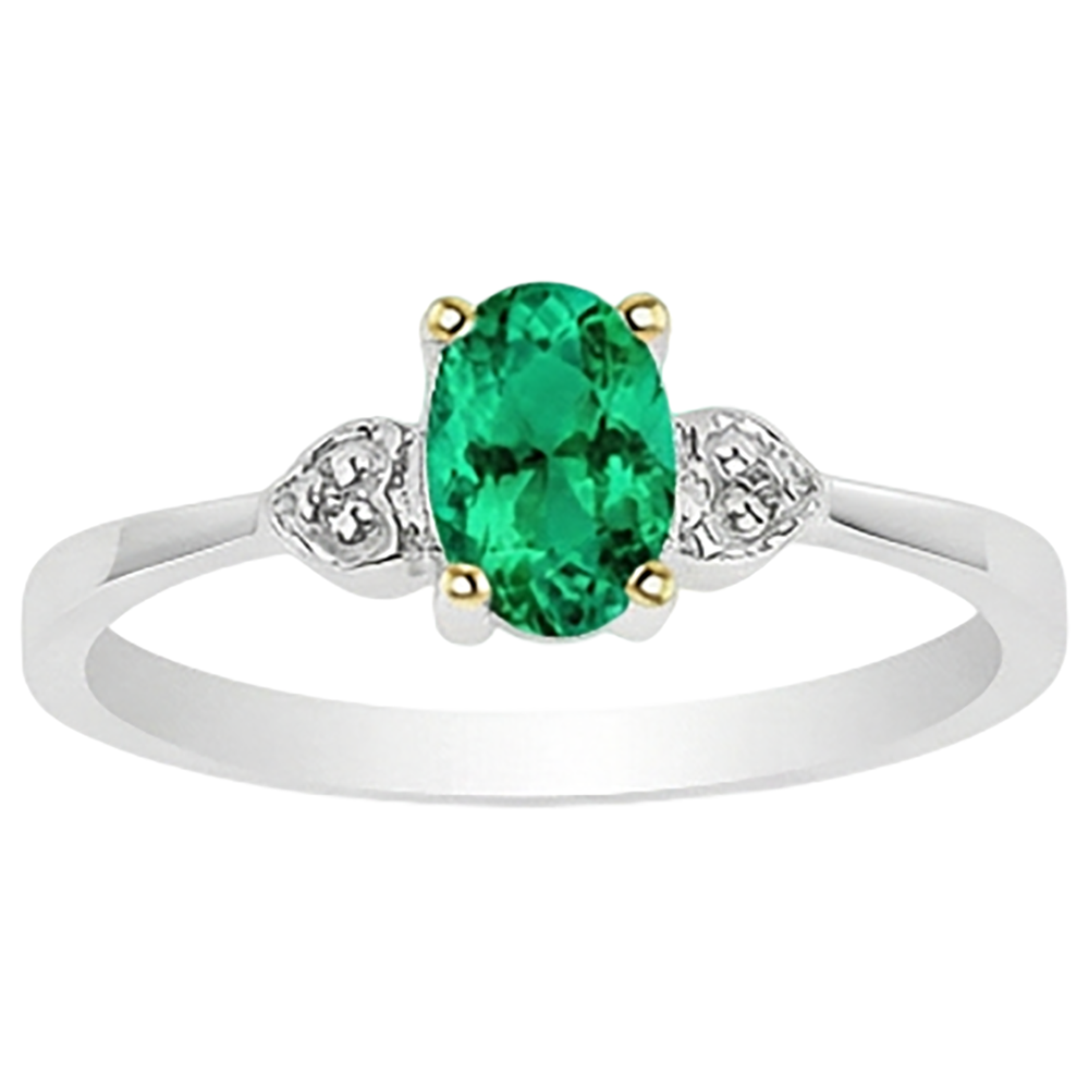 Natural Real ( Not Lab Grown ) Oval Green Emerald GIA And Diamond Ring Tapered Shank