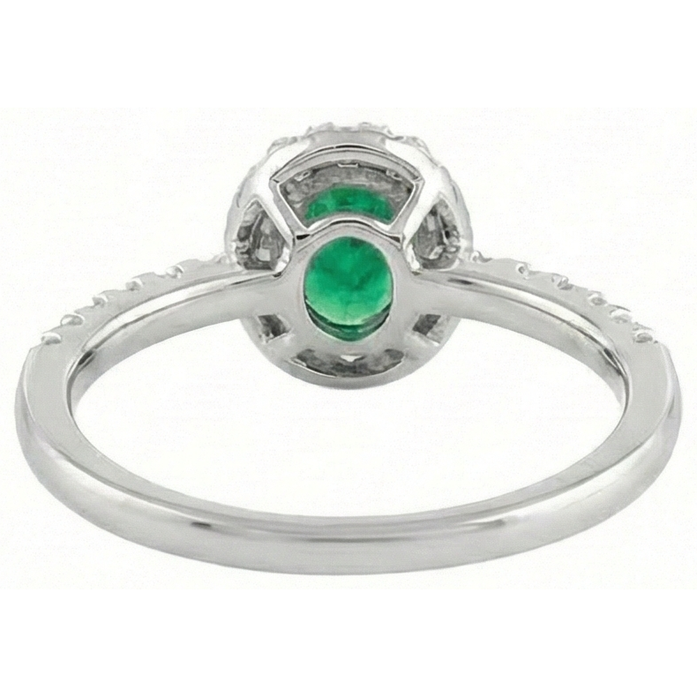 Oval Green Emerald GIA Natural Earth Mined Diamond 3.85 Carats Wedding Ring White Gold 14K