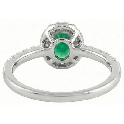 Oval Green Emerald GIA Natural Earth Mined Diamond 3.85 Carats Wedding Ring White Gold 14K