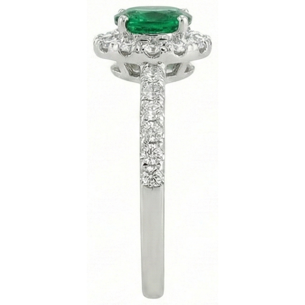 Oval Green Emerald GIA Natural Earth Mined Diamond 3.85 Carats Wedding Ring White Gold 14K