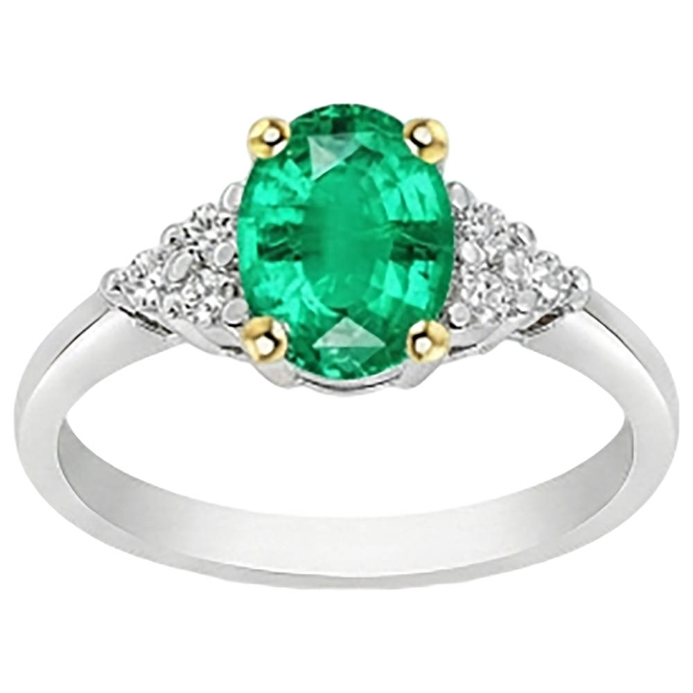 Natural Real ( Not Lab Grown ) Oval Green Emerald GIA Ring Gold Jewelry
