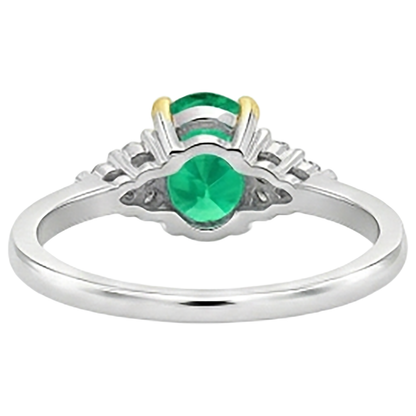 Natural Real ( Not Lab Grown ) Oval Green Emerald GIA Ring Gold Jewelry