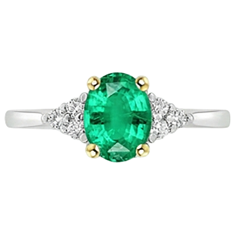 Natural Real ( Not Lab Grown ) Oval Green Emerald GIA Ring Gold Jewelry
