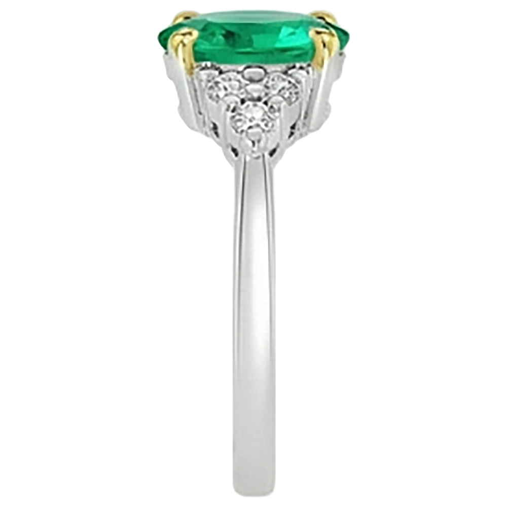 Natural Real ( Not Lab Grown ) Oval Green Emerald GIA Ring Gold Jewelry