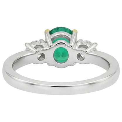 Natural Real ( Not Lab Grown ) Oval Green Emerald GIA Ring Tapered Shank Jewelry For Women