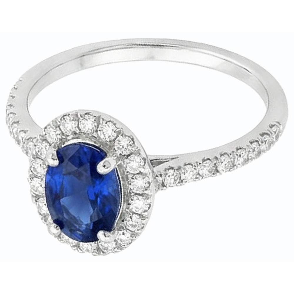 natural round sapphire 4ct ring top view