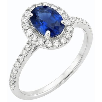 natural round sapphire 4ct ring front view