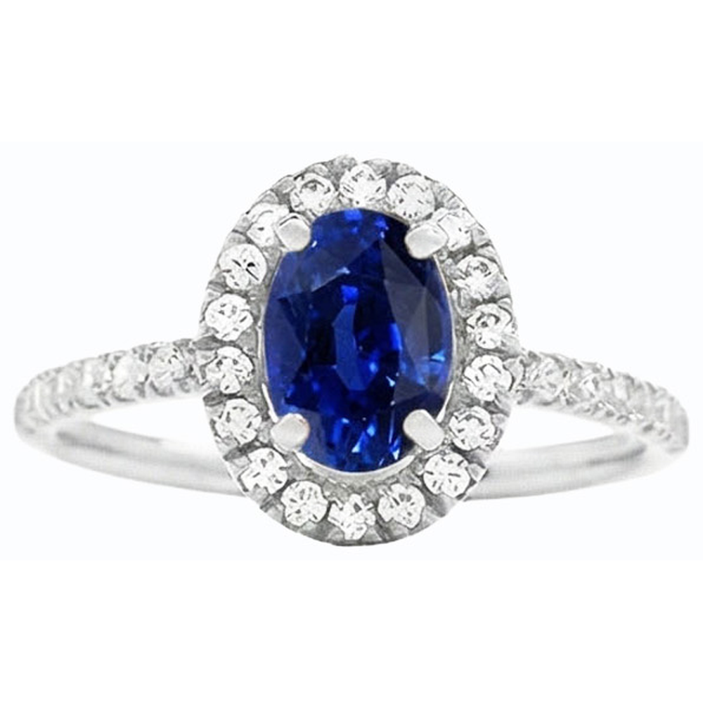 natural round sapphire 4ct ring side angle