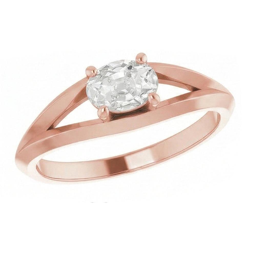 natural oval diamond 3ct ring side angle