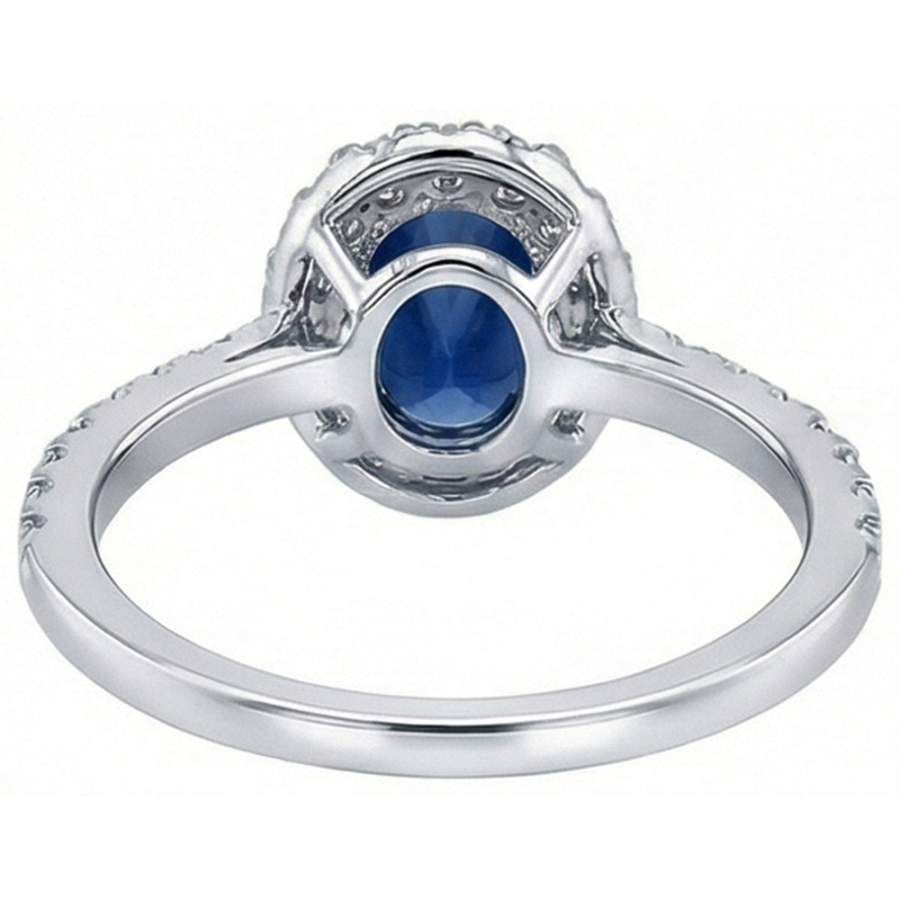 Natural Real ( Not Lab Grown )  Oval Sapphire Engagement Ring For Women