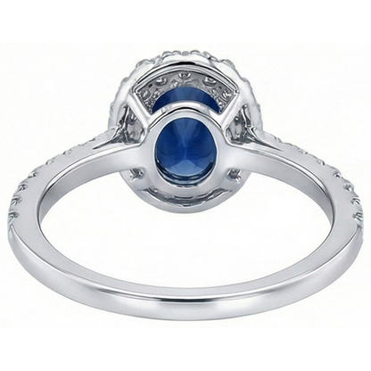 Natural Real ( Not Lab Grown )  Oval Sapphire Engagement Ring For Women