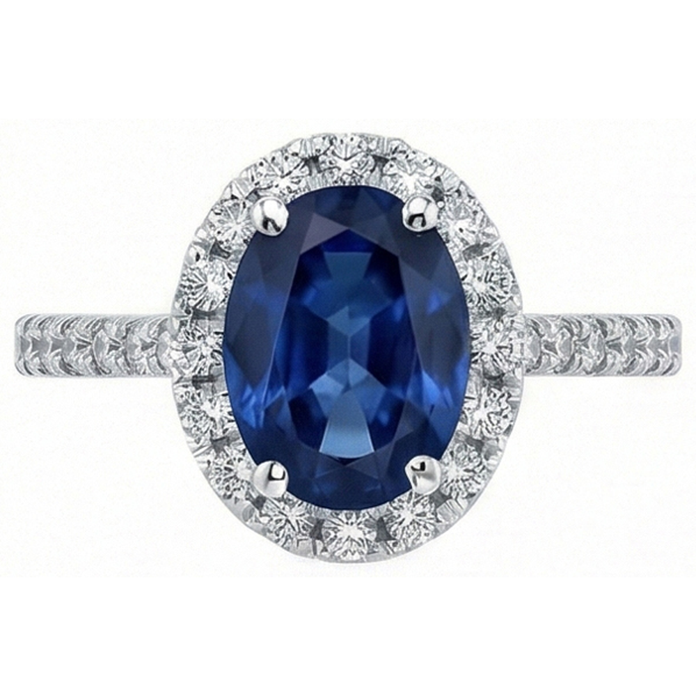 Natural Real ( Not Lab Grown )  Oval Sapphire Engagement Ring For Women