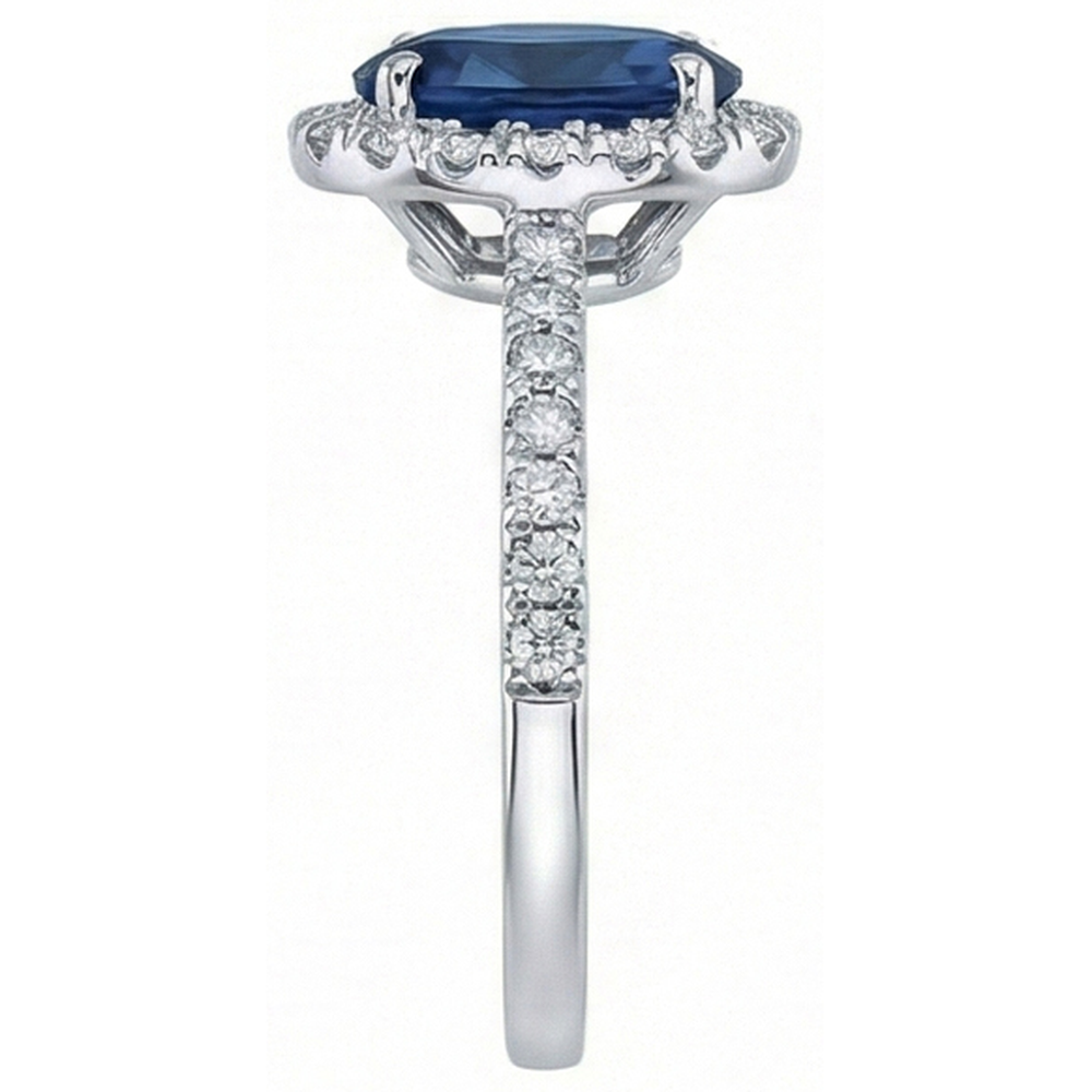 Natural Real ( Not Lab Grown )  Oval Sapphire Engagement Ring For Women