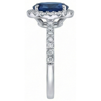 Natural Real ( Not Lab Grown )  Oval Sapphire Engagement Ring For Women