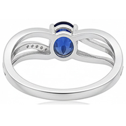 Oval Sri Lanka Blue Sapphire Natural Earth Mined Diamond 3 Carats Wedding Ring