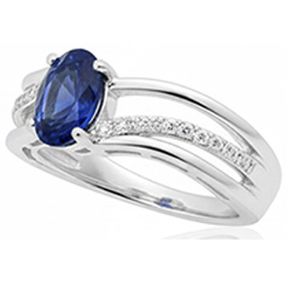 Oval Sri Lanka Blue Sapphire Natural Earth Mined Diamond 3 Carats Wedding Ring