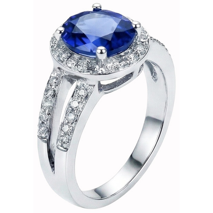 Oval Sri Lanka Sapphire Round Natural Earth Mined Diamonds Ring 3.51 Carat