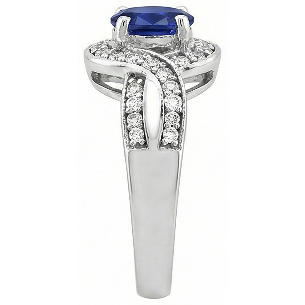 Oval Tanzanite And Round Natural Earth Mined Diamonds 2.50 Carats Wedding Ring Gold 14K
