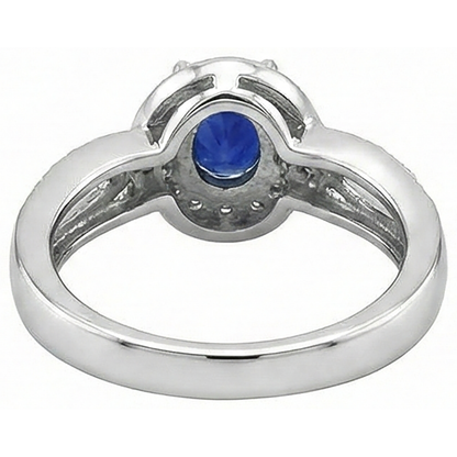 Oval Tanzanite And Round Natural Earth Mined Diamonds 2.50 Carats Wedding Ring Gold 14K