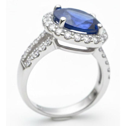 Oval Cabochon Sapphire Ladies Halo Ring