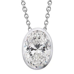 Oval Cut 3 Carat Diamond Pendant