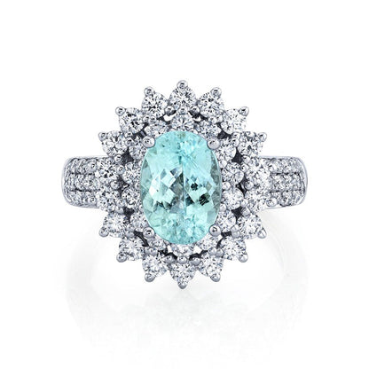 Oval Paraiba Cocktail Ring Sparkle