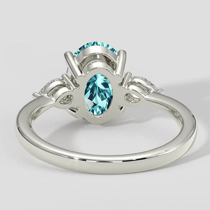 Oval Paraiba Three-Stone Ring
