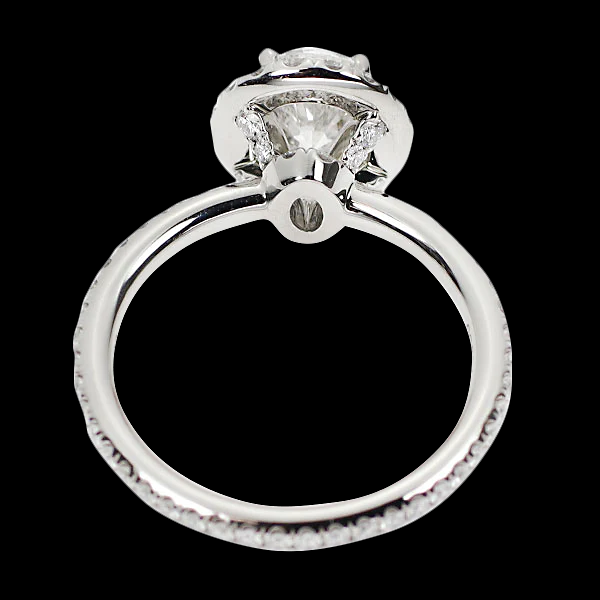 Big Oval Center Lab Grown Diamond Women Halo Engagement Ring 11 Ct. White Gold