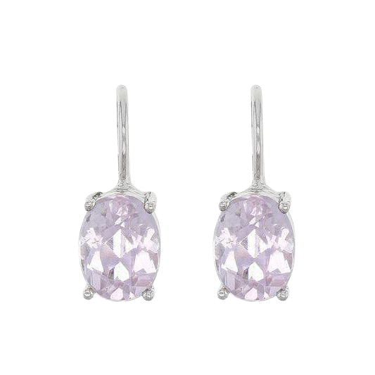 Oval Cut Kunzite Women Jewelry Earrings 26 Carat White Gold 14K
