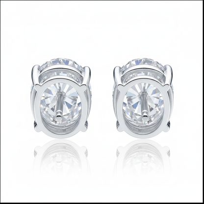 Oval Cut Natural Real ( Not Lab Grown ) Diamond Stud Earrings 5 Ct White Gold Fine Jewelry