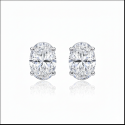 Oval Cut Natural Real ( Not Lab Grown ) Diamond Stud Earrings 5 Ct White Gold Fine Jewelry