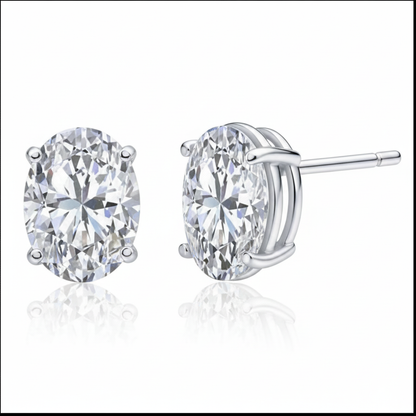 Oval Cut Natural Real ( Not Lab Grown ) Diamond Stud Earrings 5 Ct White Gold Fine Jewelry