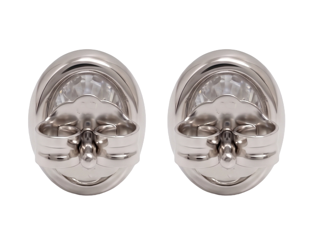 Oval Cut Lab Grown Diamonds 1.50 Carat Stud Earring 14K White Gold 