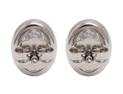 Oval Cut Lab Grown Diamonds 1.50 Carat Stud Earring 14K White Gold 