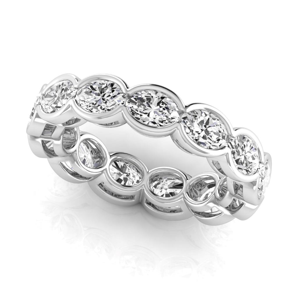 Oval Diamond 4.29 Ct New Eternity Band Lab Grown Ring