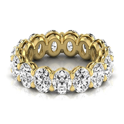 Oval Diamond 7.5 ct Lab Grown Woman Yellow Gold Eternity Band Jewelry