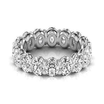 Oval Diamonds 5.28 Ct White Gold Eternity Band Lab Grown Jewelry 14K