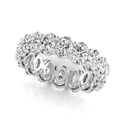 Oval Diamonds 5.28 Ct White Gold Eternity Band Lab Grown Jewelry 14K