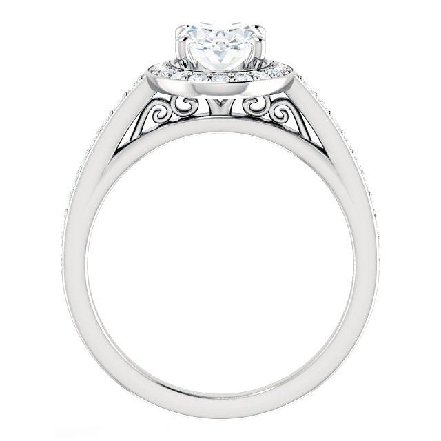 natural round diamond 5.50ct ring top view