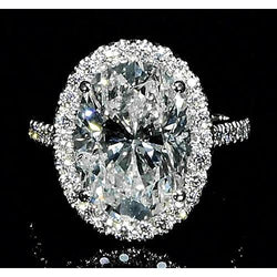 Natural  Oval Diamond Ring With 6 Carats